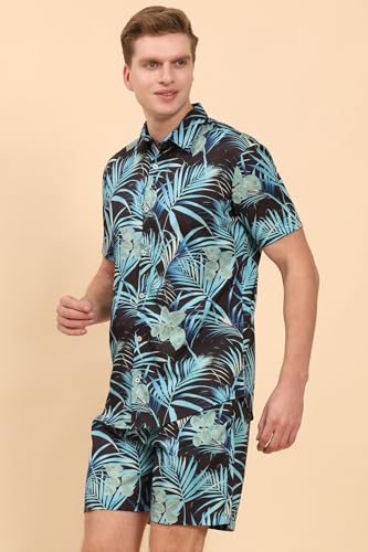 Image of Mens Printed Casual Shirts and Shorts Set Button Down Co-ord Set