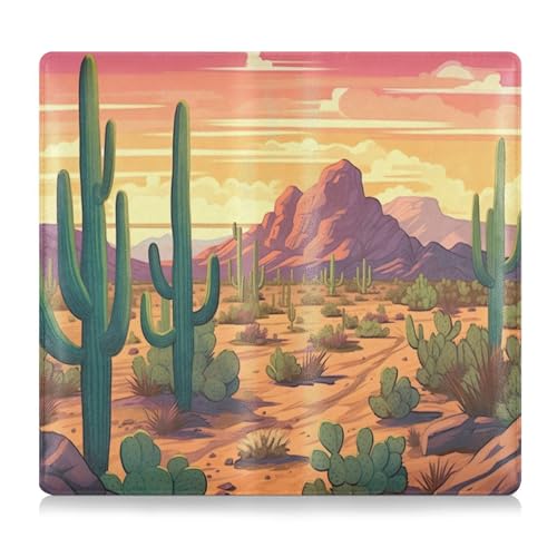 Burbuja Car Registration and Insurance Holder, Cactus Desert Leather Vehicle Glove Box Organizer Document Wallet Accessories Case