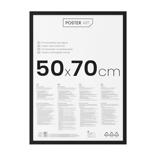 POSTER ART Bilderrahmen 50x70 cm Schwarz - Bilderrahmen zum Aufhängen aus MDF und Acrylglas - California Wand Rahmen Moderner Fotorahmen