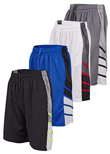 Mens Basketball Shorts with Pockets, Active Athletic Performance Gym Workout Shorts for Men Workout Shorts, 4 Pack