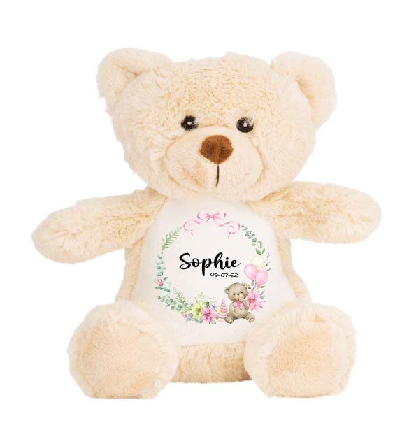 Crafted Memories Personalised Teddy Bear Customisable Soft Toy for  Milestone Birthdays, Cherished Keepsake for Girls Boys Blue Birthday