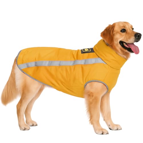 DoggieKit Hundejacke Wasserdichter Hundemantel Reflektierende Wintermantel mit Fleecefutter Winddichtes Wintermantel Hundepullover Hundekleidung für Kaltes Wetter Winter Warm Hunde Winterweste Jacken