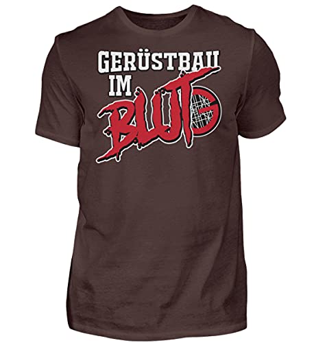 T-shirt Échafaudage marron XXL pour homme en coton confortable