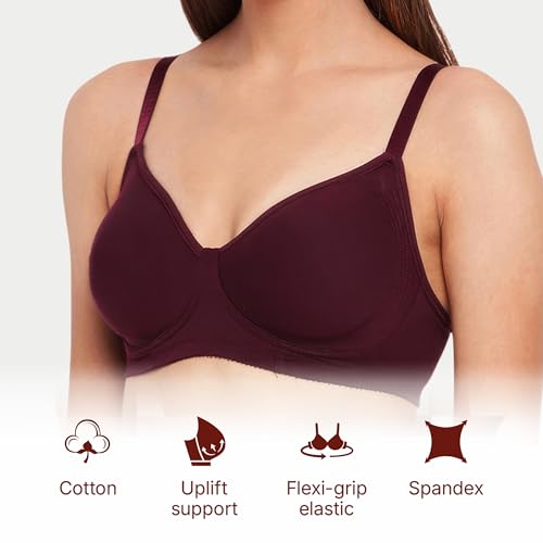 Image of Enamor Innovations Fabcool Encircled Side Support Shaper, Non Padded, Wirefree, High Coverage, Women's Cotton Everyday Bra - A042 (Available in Plus Sizes)