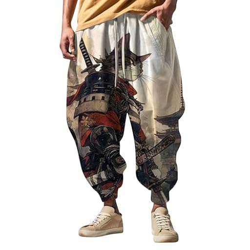 PODOLIXIA Pantalones harén para hombre, pantalones bombachos anchos para hombre, pantalones casuales con divertidos dibujos animados, hip hop, estilo callejero, pantalones de Aladino para hombre, | Ya disponible en tu tienda friki favorita! En mundofriki.es!