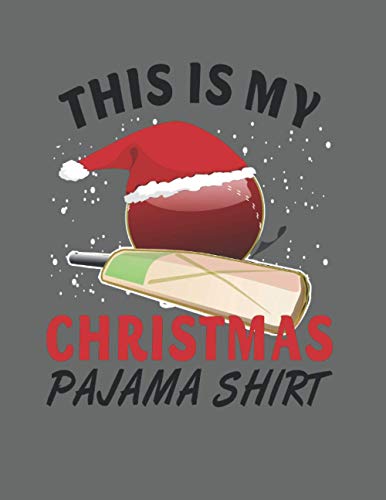 Half Graph Half Lined Notebook: This is My Christmas Pajama Shirt Cricket: 120 Half Graph -Lined Pages, 8,5" x 11 inches; plus Calendar 2021, Monthly to Do and Password pages. Funny Christmas Gift