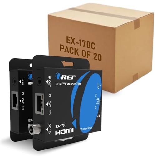 Image of OREI 4K HDMI Over Ethernet Extender Over CAT5 /CAT6 /CAT7, with IR Upto 164 Feet - Loop Out - (EX-170C) - (20 Pack)