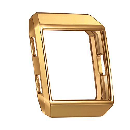 bayite Tup Case Compatible Fitbit Ionic, Rugged Protector Cover Protective Frame Shock Resistant Shell, Gold
