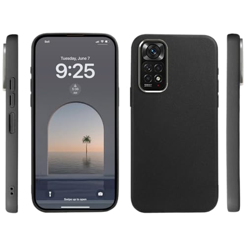 PanXCase Funda para Xiaomi Redmi Note 11s 4G / Redmi Note 11 4G - Carcasa con Textura de Piel Silicona Suave Ultra Delgada Ligera Antigolpes Anti-rayaduras Antihuellas Case (Negro)