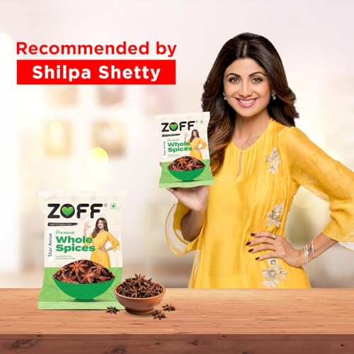 Image of Zoff Star Anise Whole - 100% Pure & Natural Star Spice - Sweet & Aromatic Flavor for Cooking, Baking & Wellness - 150 Grams (Pack of 2)