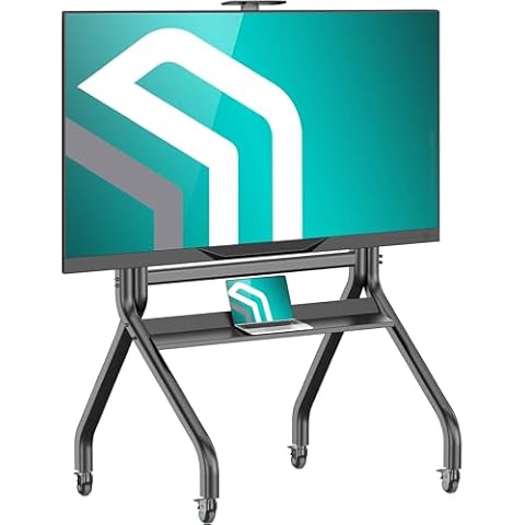 ONKRON Mobile TV Stand for 60-120 Inch TVs up to 331 lbs - Large & Height Adjustable TV Stand Heavy Duty max VESA 1000x600 Portable TV Stand on Wheels/Mobile TV Cart Rolling TV Stand Tall Black Cover