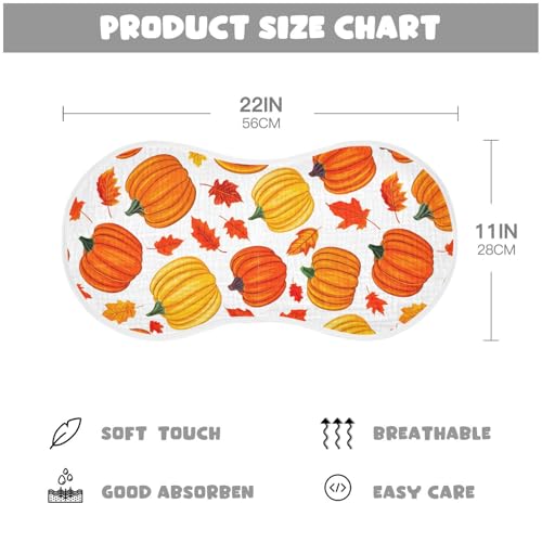 Autumn Pumpkin Maple Leaves Baby Burp Cloths Cotton Washcloths Absorbent Soft Burping Rags for Baby Boy Girl Burpy Cloth Bib 1 Pack4