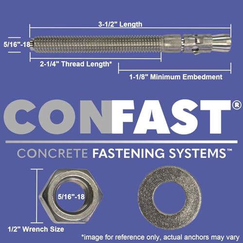 Image of CONFAST 5 /16 inch x 3-1 /2 inch Stainless Steel Wedge Anchor (100 per Box)