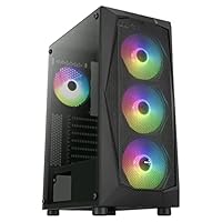 AeroCool Boitier Moyen Tour ATX kompatibel Falcon A v2 RGB Avec panneau vitré (Noir)