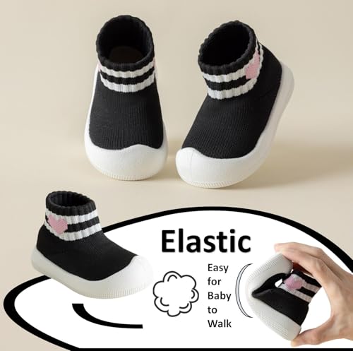 Image of Baby Sock Shoes Toddler Walking Slippers with Soft Rubber Sole