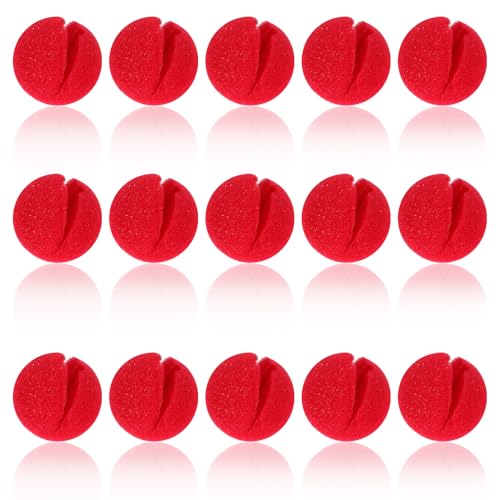 15 narizes de palhaço vermelho espuma, 5 cm, fantasia de palhaço para cosplay, nariz vermelho, fantasia de palhaço para adultos, Halloween, carnaval, festas, carnaval, carnaval, festas, carnaval