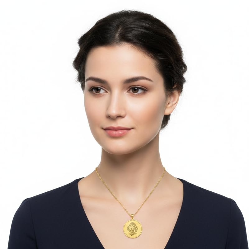 Collier Ganesh gravé : le cadeau idéal en argent plaqué or - 3