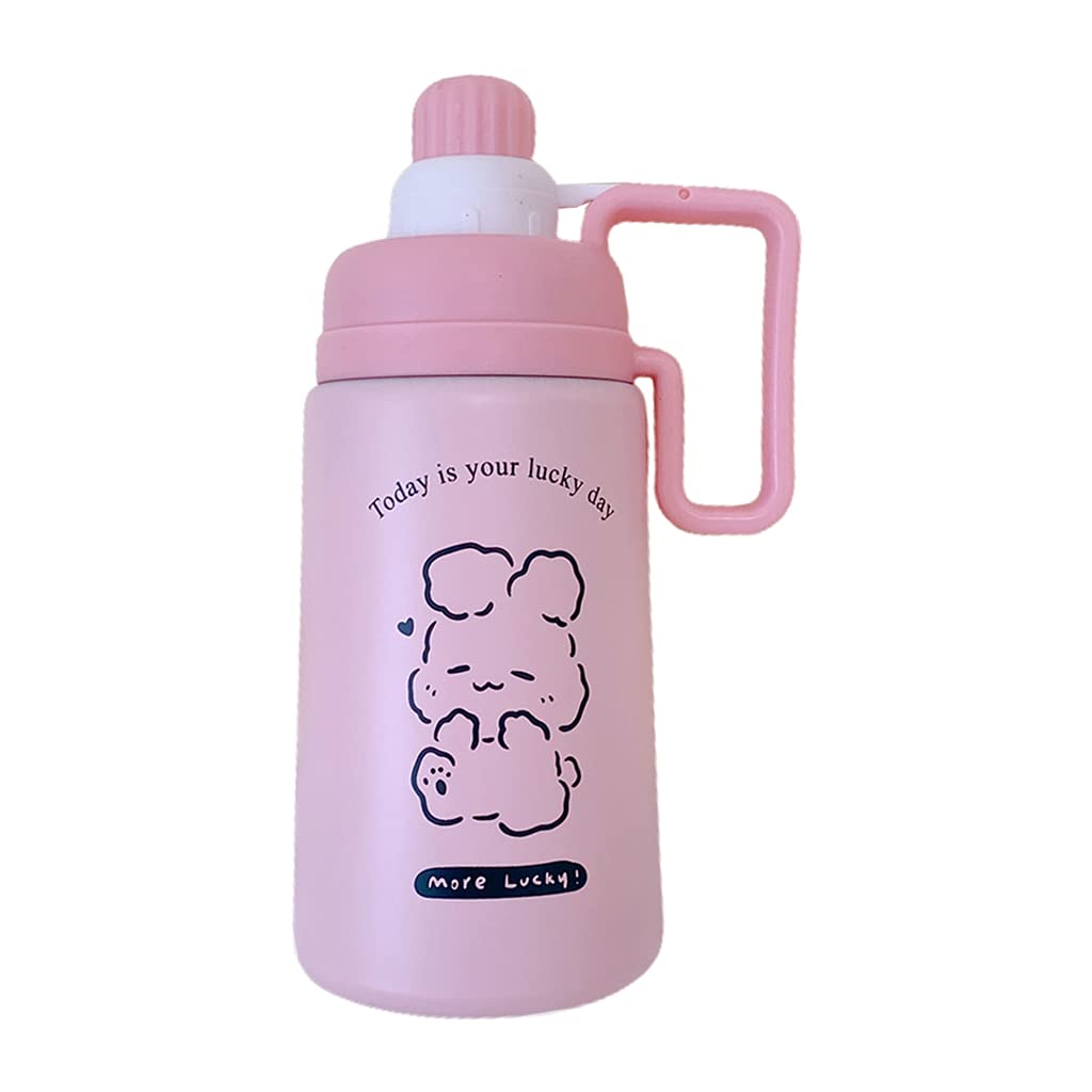 MALSSE Creative Portable Straw Cup Vacuum Sealed 304 Stainless Steel Water Bottle High Capacity Outdoor Gym Travel Mug with Handle Lid for Hot Cold Coffee Drinks for Men Women Kids