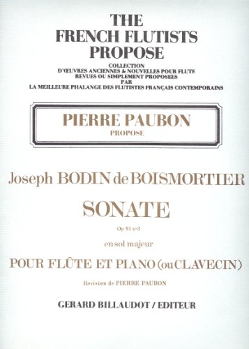 Sonata Op.91 nº 3 Flauta y Piano Boismortier partition de Paubon