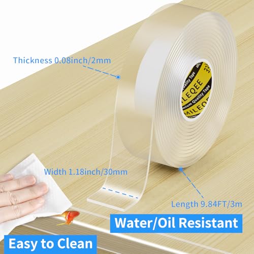 Image of 2Pack Clear Edge Protector Strip, 1.18in x 9.84FT(19.68FT Total), Sharp Edge Wrap Cover Tape, Self Adhesive Protective Bumper Guards for Cabinet Door Desk Glass Table Furniture, Kitchen Countertop