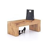 Mobili Fiver, Panca Evolution, Rovere Rustico, Nobilitato, panca moderna per Bagno, Camera, Corridoio, Ingresso, Made in Italy