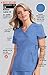 KOI Lite Philosophy Women's 3-Pocket Mock-Wrap Scrub Top Charcoal Large