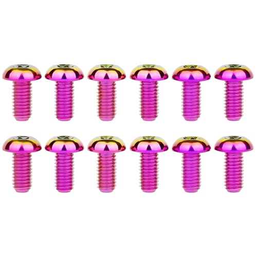 Image of 12Pcs Ti Titanium Bolts Torx M5x10 Bicycle Bike Disc Brake Cycle Rotor Screws Gr5 (Purple Gold)