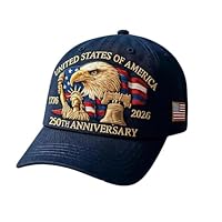 United States 250th Anniversary Hat, Adjustable 250 Year American Anniversary Cap Blue