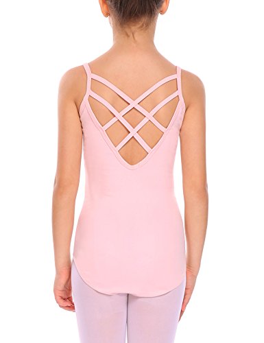 Kidsmian little girls' camisole leotard with cross stra…