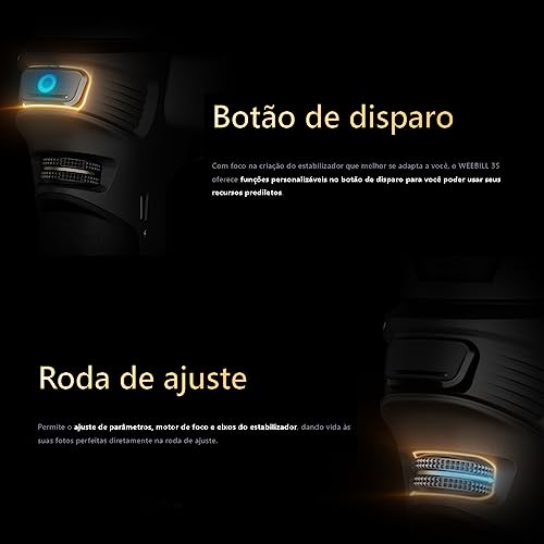 Estabilizador Weebill 3s Gimbal Tela de 0.96 pol. Controles Integrados Cardan de 3 Eixos Portátil Ba