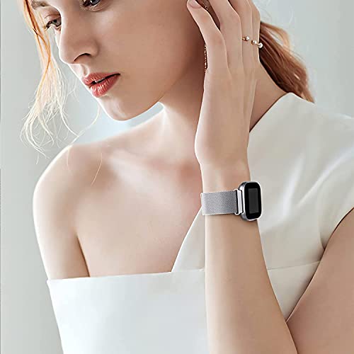 Bracelet Fitbit Versa 2 acier inoxydable argenté universel pour montre - 7