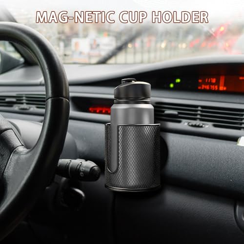 Portavasos magnético para carro, expandible y anticaída miniatura 3