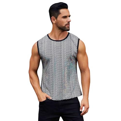 Débardeur métallique brillant pour homme le look parfait en festival