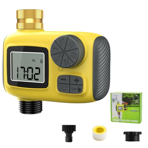 ORTIZA® Automatic Water Timer for Garden Hose 3 Modes Watering System Device Automatic Watering System Kit for Garden, Lawn, Farm Automatic Irrigation Timer with Manual Control, LCD Display