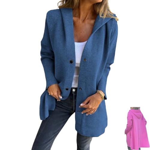 Casual Single Breasted Hooded Jacket, Women's Shawl Collar Winter Long Sleeve Lapel Long Coats, Trench Coat for Women