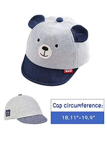 Baby Baseball Cap Infant Sun Hat Infant Baseball Cap Cute Baby Boy Girl Infant Hat Summer Newborn Hat With Ear 2A Navy Bear #TOP5