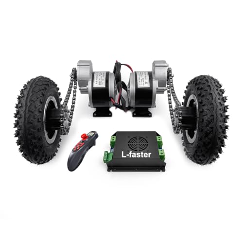 L-faster Cheap Heavy Duty Platform Trolley DIY Hand Carts Conversion Kits Dual 24V 250W DC Brushed Gear Motor (Max Speed 9kph)