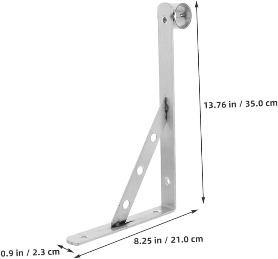 2pcs Heavy Duty Stainless Steel Closet Rod Bracket Triangular Corner Support for Wall Mounted Shelf Clothes Drying Stable Structure Modern Design for Efficient Drying