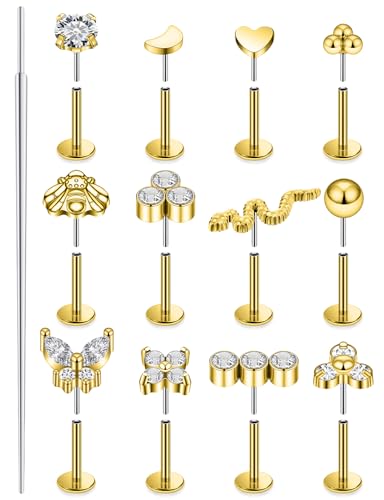 Lsnevsie 14K �S�[���h�t�B���h 20G 18G 16G �X���b�h���X �t���b�g�o�b�N �C�������O �X�^�b�h �T�[�W�J���X�e�����X�X�`�[�� �N���A CZ �v�b�V���C���m�[�Y�����O �X�^�b�h �g���K�X �w���b�N�X �R���N ��s�A�X �s�A�X �W���G