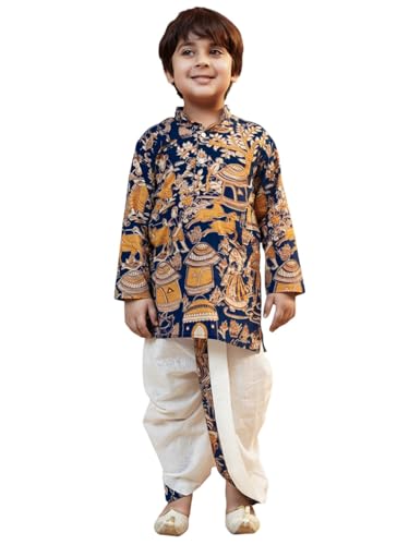 Image of AJ DEZINES Kids Ethnic Wear Pure Cotton Dhoti Kurta Set For Boys