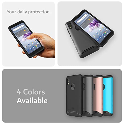 Tudia Dualshield Designed For Visible Zte Blade A3Prime / Zte Blade A3Y Case, [Merge] Shockproof Heavy Duty Protection Slim Dual Layer Case For Blade A3Prime Z5157V - Metallic Slate #TOP6