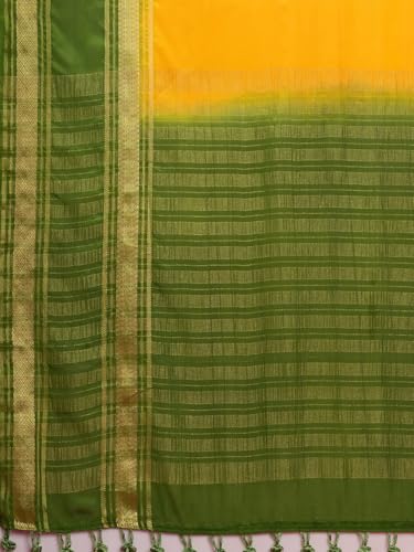 Image of AKHILAM Women's Mysore Silk Ombre Woven Design Saree With Unstitched Blouse Piece (KUSUM4101 NSM Parent)