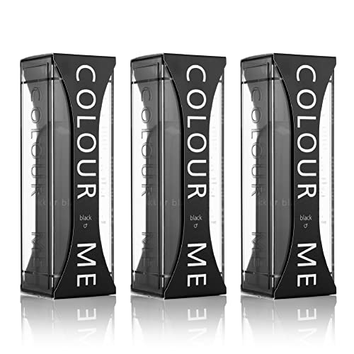 COLOUR ME Black - Fragrance for Men - 3oz Eau de Parfum, by Milton-Lloyd (Pack of 3, 3 x 3oz)