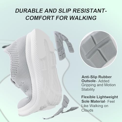 Wide Toe Box Shoes Women Non-Slip Wide Width Sneakers Ultra Light Extra Wide Road Running Shoes for Women Breathable Tennis Walking Gym Workout Trainer 6-124