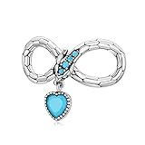Joyería de Plata de Ley, Plata de Ley 925, abalorio de Amor Infinito de Serpiente, Cuenta de Cristal Azul para Pulsera, Brazalete, joyería de Mujer