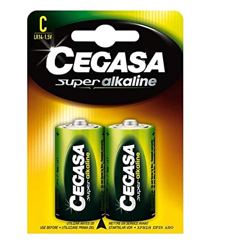 CEGASA Superalkaline - Pack 2 Pilas LR14, Color Verde