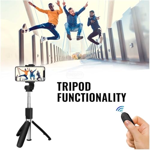 Image of NEW 2026 Selfie Stick Tripod 25 inch with Bluetooth Remote & Light (2.5 FT) | 3-in-1 Multifunctional, Foldable Design, Metal Build, Smartphone Compatible, 1 Year Warranty
