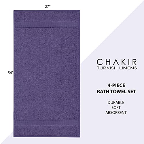 Chakir Turkish Linens | Hotel & Spa Quality 100% Cotton Premium Turkish Towels | Soft & Absorbent (4-Piece Bath Towels, Plum) #TOP5