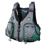 BLUESTORM Motive Kayak Life Jacket (PFD) | Fully Adjustable | Lined Pockets | US Coast Guard Approved | for Kayaking, Paddling, Fishing and More (Hunter Green, Large/XL)