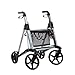 ASDFGHJK Déambulateur déambulateur Pliable pour Personnes âgées avec Panier de Courses pour Chariot à provisions,Marcheur d'aide à la Marche léger à 4 Roues réglable en Hauteur